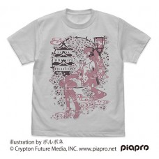 Sakura Miku T-shirt Borubone Ver./LIGHT GRAY