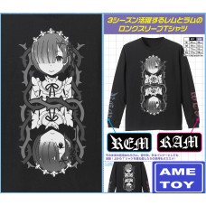 "Re:Zero kara Hajimeru Isekai Seikatsu" Rem & Ram Sleeve Rib Long Sleeve T-shirt(Pre-order closed)